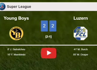 Luzern manages to draw 2-2 with Young Boys after recovering a 0-2 deficit. HIGHLIGHTS