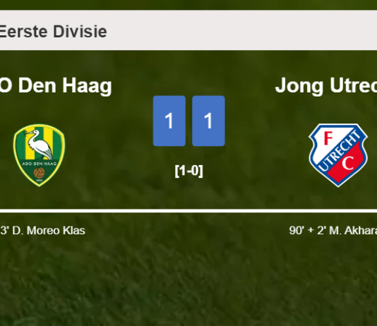Jong Utrecht clutches a draw against ADO Den Haag