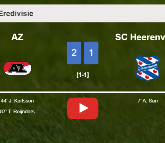 AZ recovers a 0-1 deficit to best SC Heerenveen 2-1. HIGHLIGHTS