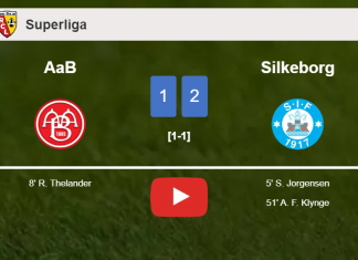 Silkeborg prevails over AaB 2-1. HIGHLIGHTS