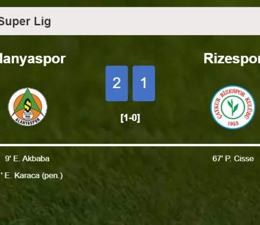 Alanyaspor prevails over Rizespor 2-1