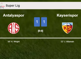 Antalyaspor and Kayserispor draw 1-1 on Sunday