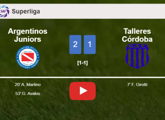 Argentinos Juniors recovers a 0-1 deficit to prevail over Talleres Córdoba 2-1. HIGHLIGHTS