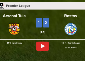 Arsenal Tula draws 0-0 with Rostov on Sunday. HIGHLIGHTS