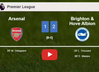 Brighton & Hove Albion seizes a 2-1 win against Arsenal. HIGHLIGHTS