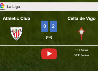 Celta de Vigo conquers Athletic Club 2-0 on Sunday. HIGHLIGHTS