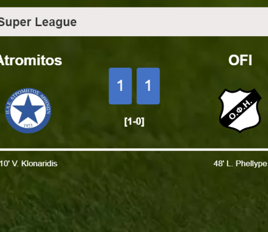 Atromitos and OFI draw 1-1 on Sunday