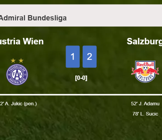 Salzburg defeats Austria Wien 2-1