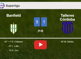 Banfield prevails over Talleres Córdoba 3-1. HIGHLIGHTS