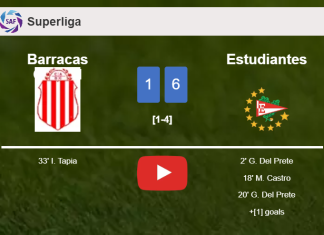 Estudiantes defeats Barracas Central 6-1 after playing a incredible match. HIGHLIGHTS