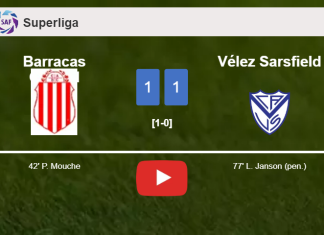 Barracas Central and Vélez Sarsfield draw 1-1 on Saturday. HIGHLIGHTS