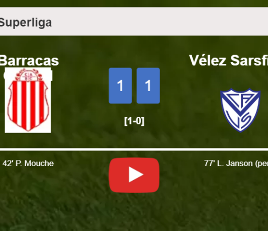 Barracas Central and Vélez Sarsfield draw 1-1 on Saturday. HIGHLIGHTS
