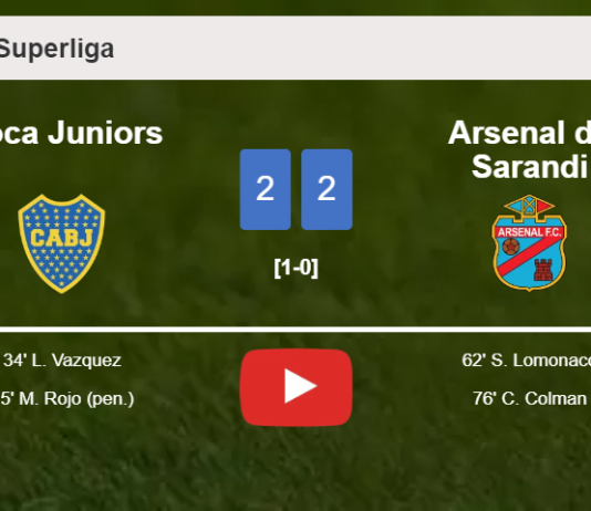 Boca Juniors and Arsenal de Sarandi draw 2-2 on Sunday. HIGHLIGHTS
