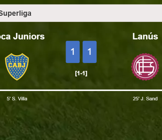 Boca Juniors and Lanús draw 1-1 on Sunday