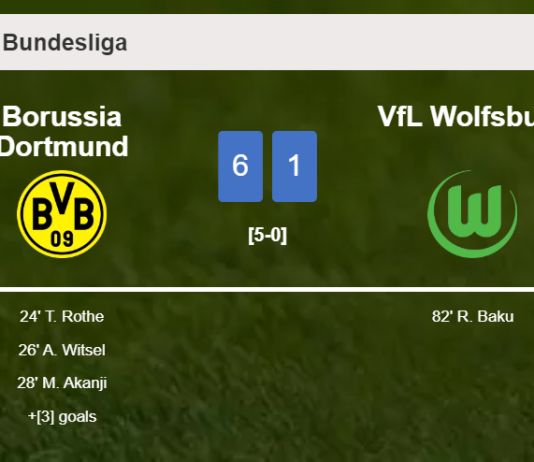 Borussia Dortmund destroys VfL Wolfsburg 6-1 