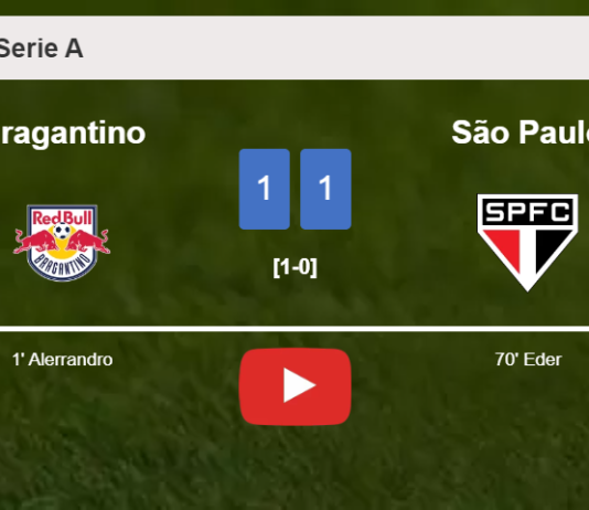 Bragantino and São Paulo draw 1-1 on Saturday. HIGHLIGHTS