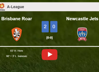 Brisbane Roar beats Newcastle Jets 2-0 on Sunday. HIGHLIGHTS