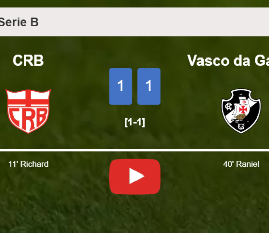 CRB and Vasco da Gama draw 1-1 on Saturday. HIGHLIGHTS