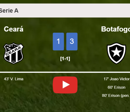 Botafogo defeats Ceará 3-1. HIGHLIGHTS