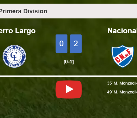 M. Monzeglio scores a double to give a 2-0 win to Nacional over Cerro Largo. HIGHLIGHTS