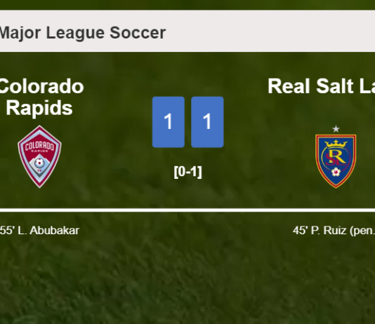 Colorado Rapids and Real Salt Lake draw 1-1 on Saturday