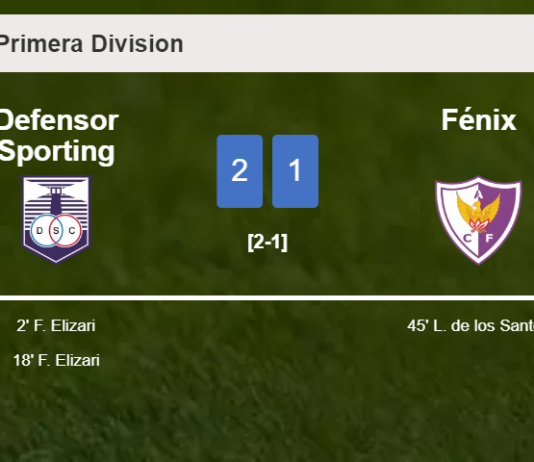 Defensor Sporting prevails over Fénix 2-1 with F. Elizari scoring 2 goals