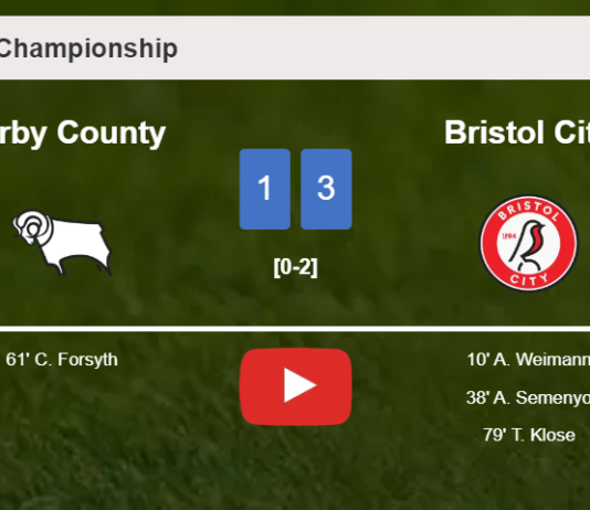 Bristol City overcomes Derby County 3-1. HIGHLIGHTS