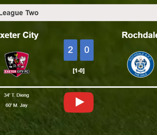 Exeter City surprises Rochdale with a 2-0 win. HIGHLIGHTS