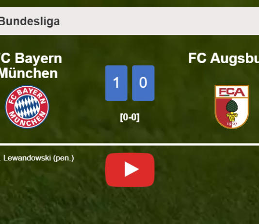 FC Bayern München beats FC Augsburg 1-0 with a goal scored by R. Lewandowski. HIGHLIGHTS