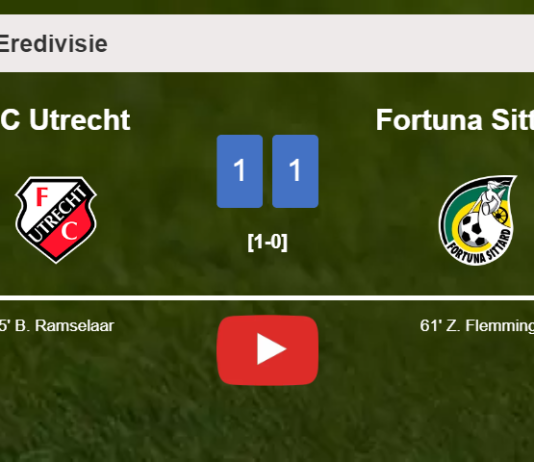 FC Utrecht and Fortuna Sittard draw 1-1 on Saturday. HIGHLIGHTS