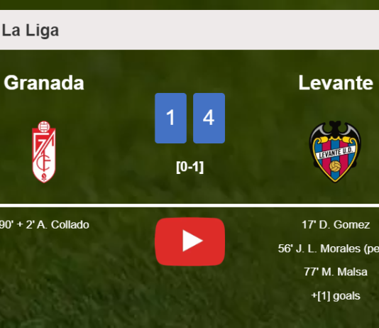 Levante overcomes Granada 4-1. HIGHLIGHTS