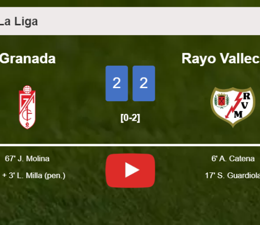Granada manages to draw 2-2 with Rayo Vallecano after recovering a 0-2 deficit. HIGHLIGHTS