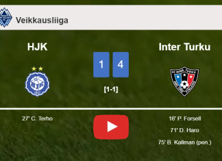 Inter Turku defeats HJK 4-1. HIGHLIGHTS
