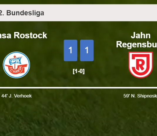 Hansa Rostock and Jahn Regensburg draw 1-1 on Sunday