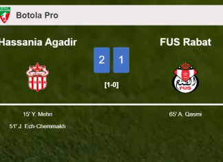 Hassania Agadir prevails over FUS Rabat 2-1