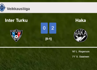 Haka tops Inter Turku 2-0 on Sunday