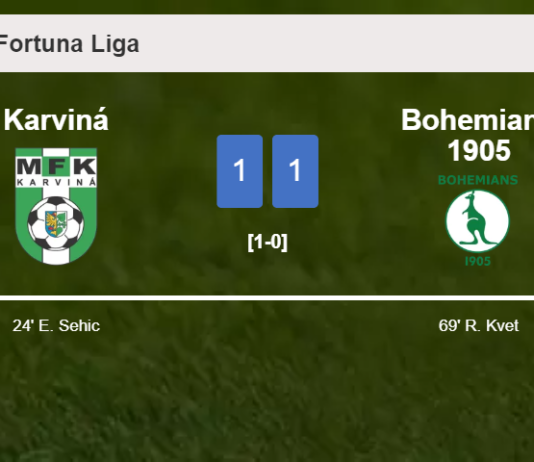 Karviná and Bohemians 1905 draw 1-1 on Sunday