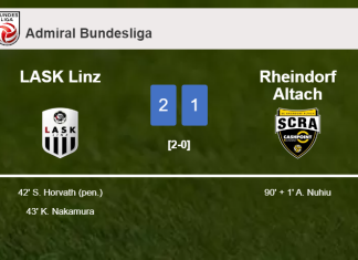 LASK Linz clutches a 2-1 win against Rheindorf Altach