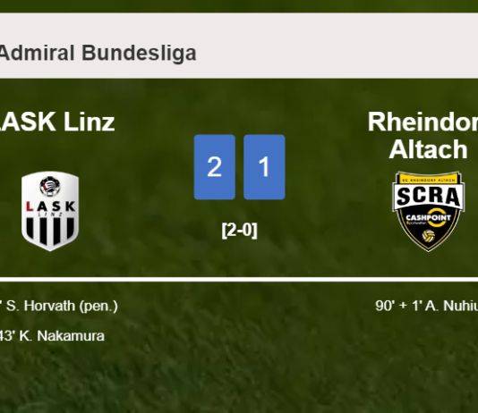 LASK Linz clutches a 2-1 win against Rheindorf Altach