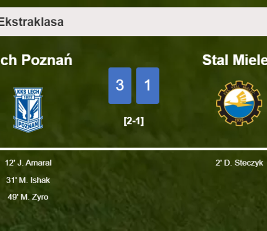Lech Poznań overcomes Stal Mielec 3-1 after recovering from a 0-1 deficit