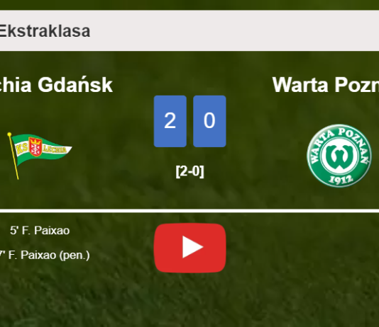 F. Paixao scores a double to give a 2-0 win to Lechia Gdańsk over Warta Poznań. HIGHLIGHTS
