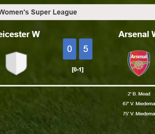 Arsenal conquers Leicester 5-0 after playing a incredible match