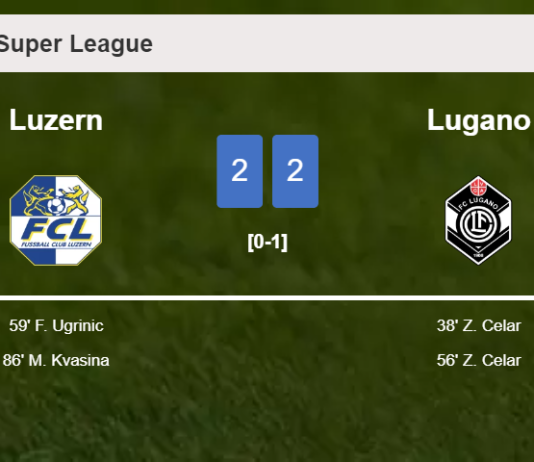 Luzern manages to draw 2-2 with Lugano after recovering a 0-2 deficit