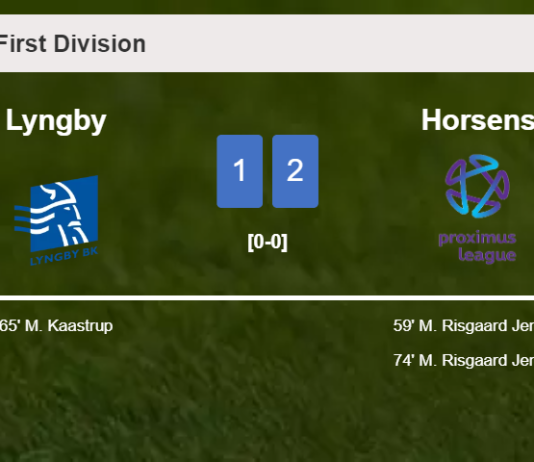 Horsens beats Lyngby 2-1 with M. Risgaard scoring a double
