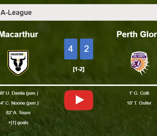 Macarthur prevails over Perth Glory after recovering from a 0-2 deficit. HIGHLIGHTS