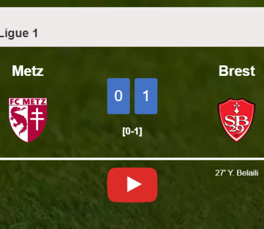 Brest conquers Metz 1-0 with a goal scored by Y. Belaili. HIGHLIGHTS