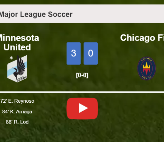 Minnesota United prevails over Chicago Fire 3-0. HIGHLIGHTS