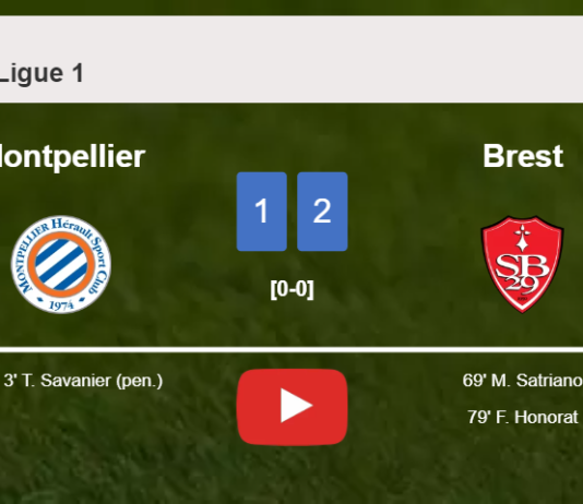 Brest snatches a 2-1 win against Montpellier. HIGHLIGHTS
