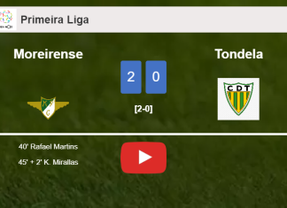 Moreirense beats Tondela 2-0 on Saturday. HIGHLIGHTS