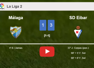 SD Eibar beats Málaga 3-1 after recovering from a 0-1 deficit. HIGHLIGHTS
